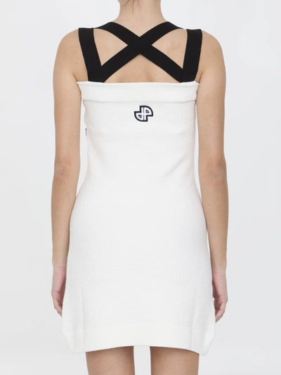Patou Crossed Straps Mini Dress In White