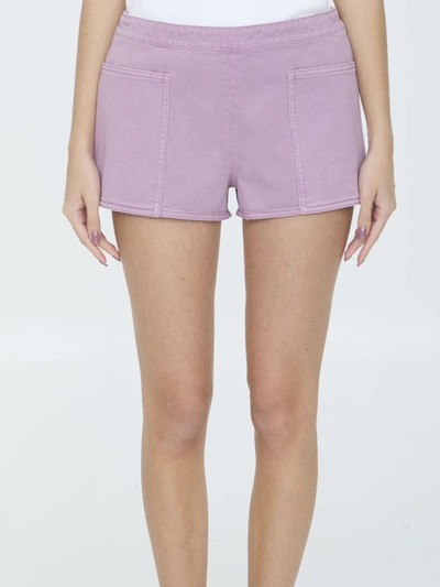Shop Max Mara Alibi Mini Shorts In Lilac