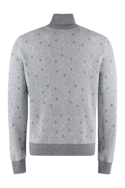 Shop Canali Cashmere Blend Turtleneck Sweater In Grey