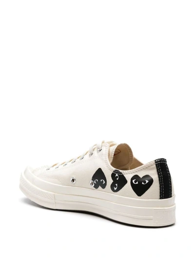 Shop Comme Des Garçons Play Sneakers With Hearts In White