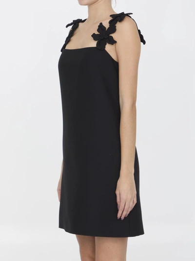 Shop Valentino Crepe Couture Short Dress In Black