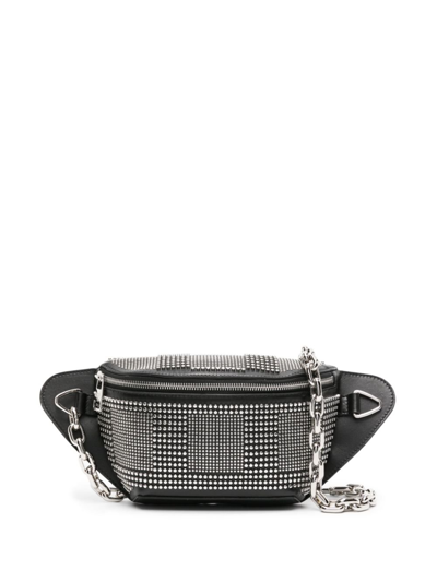 Shop Alexander Mcqueen Black Studded Leather Belt Bag