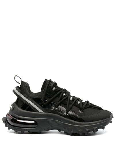 Shop Dsquared2 Black Bubble Panelled Chunky Sneakers