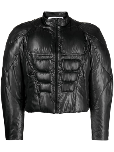 Shop Natasha Zinko Black Muscle Puffer Jacket