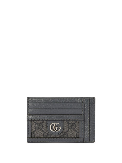 Shop Gucci Ophidia Credit Card Case In Grey