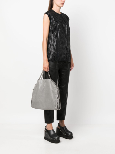 Shop Stella Mccartney Falabella 3 Chain Tote Bag In Grey