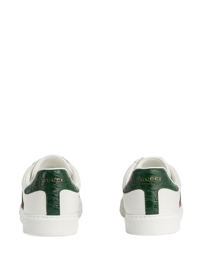 Shop Gucci Ace Leather Sneakers In White