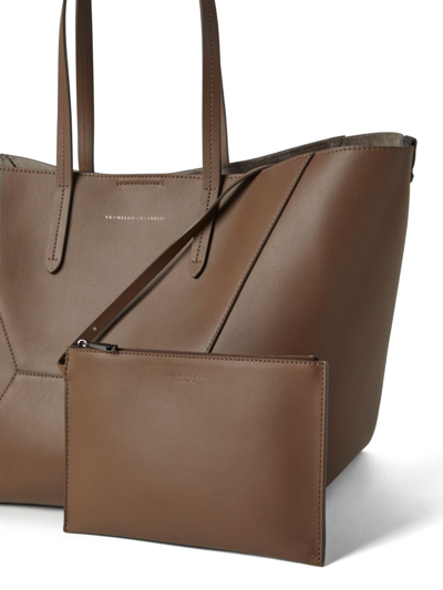 Shop Brunello Cucinelli Leather Shopping Bag In Brown