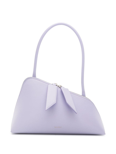 Shop Attico Sunrise Leather Shoulder Bag In Violet