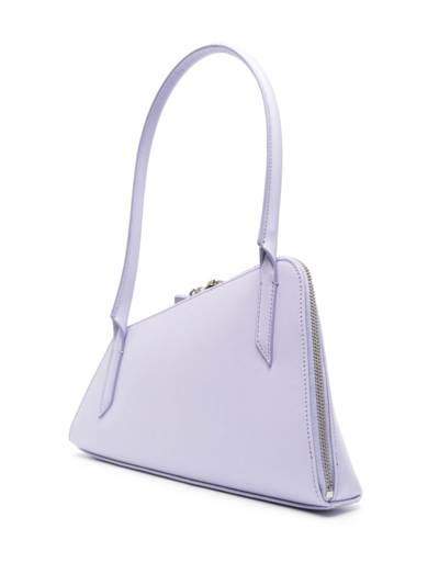 Shop Attico Sunrise Leather Shoulder Bag In Violet