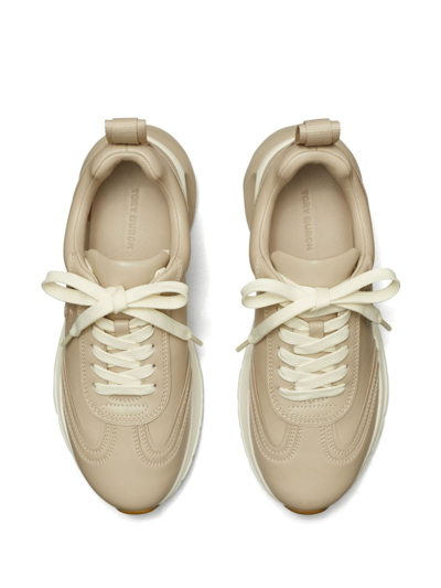 Shop Tory Burch Good Luck Leather Sneakers In White