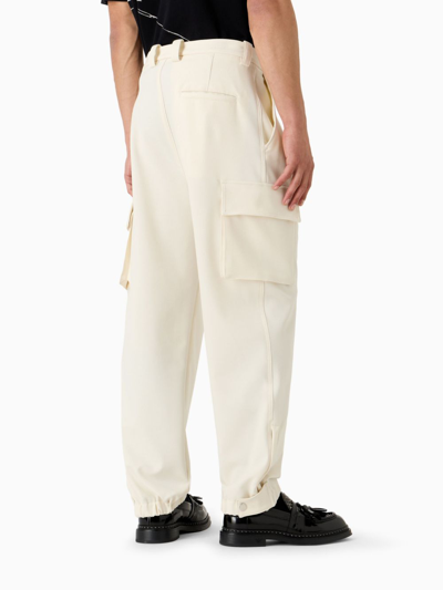 Shop Emporio Armani Cargo Trousers In White