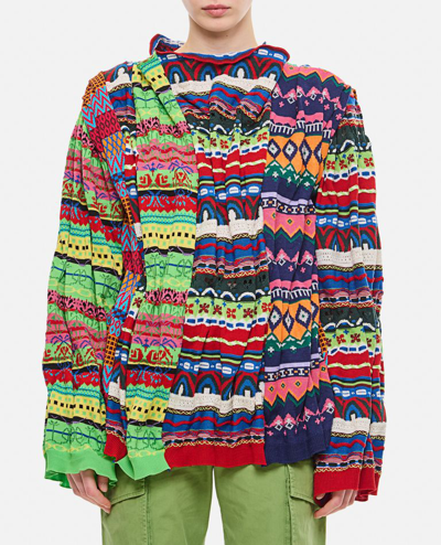 Shop Comme Des Garçons Patch Sweater In Multicolor