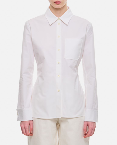Shop Jacquemus Single Pocket Fitted Shirt In White