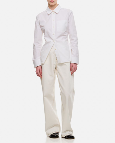 Shop Jacquemus Single Pocket Fitted Shirt In White