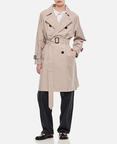 Shop Max Mara The Cube Titrench Impermeable Coat In Beige