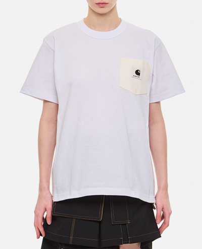 Sacai X Carhartt Wip Cotton T-shirt In White