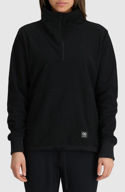 Shop Outdoor Research Trail Mix Quarter Zip Pullover In Black