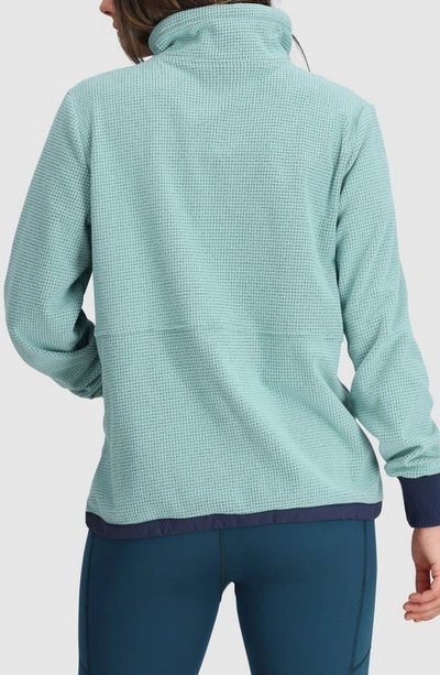 Shop Outdoor Research Trail Mix Quarter Zip Pullover In Sage/ Naval Blue
