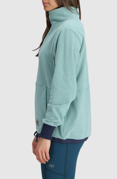 Shop Outdoor Research Trail Mix Quarter Zip Pullover In Sage/ Naval Blue