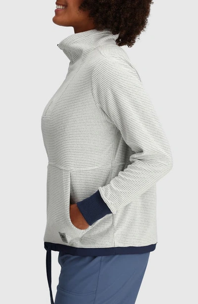 Shop Outdoor Research Trail Mix Quarter Zip Pullover In Snow/ Naval Blue