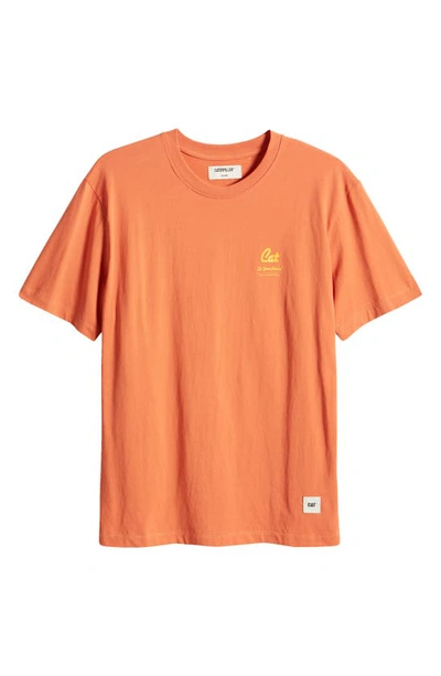 Shop Cat Wwr Service Graphic T-shirt In Orange Rust