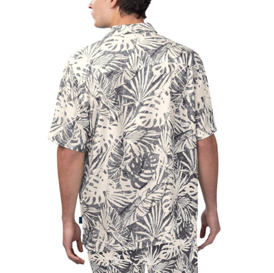 Shop Margaritaville Tan Las Vegas Raiders Sand Washed Monstera Print Party Button-up Shirt In Cream