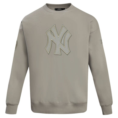 Shop Pro Standard Pewter New York Yankees Neutral Drop Shoulder Pullover Sweatshirt