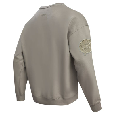 Shop Pro Standard Pewter New York Yankees Neutral Drop Shoulder Pullover Sweatshirt