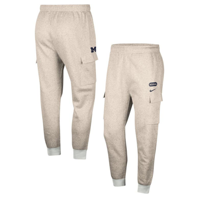 Shop Nike Heather Gray Michigan Wolverines Club Cargo Jogger Pants In Oatmeal