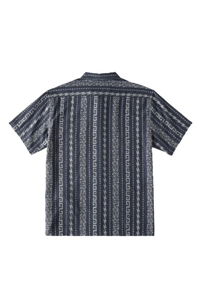 Shop Billabong Sundays Stripe Jacquard Short Sleeve Button-up Shirt In Slate Blue
