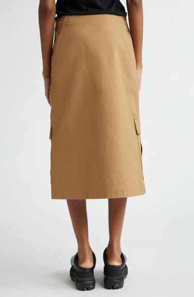 Shop Sacai Carhartt Wip Cotton Canvas Cargo Skirt In Beige