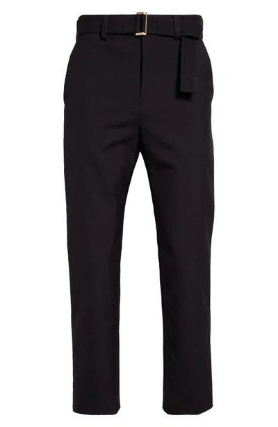 Shop Sacai Carhartt Wip Belted Bonded Suiting Crop Pants In Black