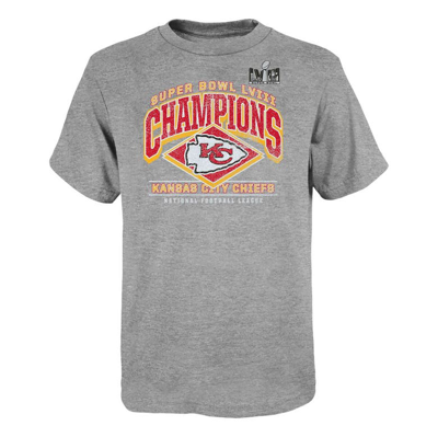 Shop Outerstuff Youth  Heather Gray Kansas City Chiefs Super Bowl Lviii Champions Historic Win T-shirt