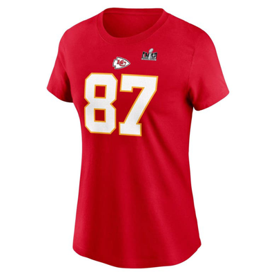 Shop Nike Travis Kelce Red Kansas City Chiefs Super Bowl Lviii Patch Player Name & Number T-shirt