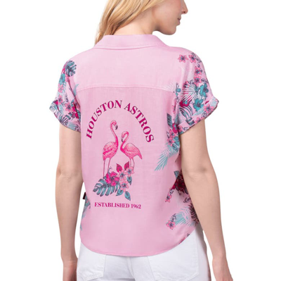 Shop Margaritaville Pink Houston Astros Stadium Tie-front Button-up Shirt