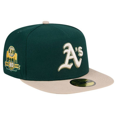 Shop New Era Green Oakland Athletics Canvas A-frame 59fifty Fitted Hat