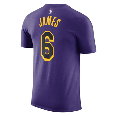 Shop Jordan Brand Lebron James Purple Los Angeles Lakers 2022/23 Statement Edition Name & Number T-shirt