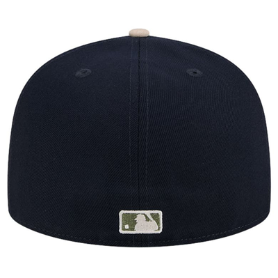 Shop New Era Navy New York Yankees Canvas A-frame 59fifty Fitted Hat