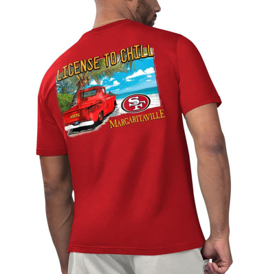 Shop Margaritaville Scarlet San Francisco 49ers Licensed To Chill T-shirt
