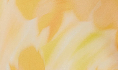 Shop Astr Kitura Abstact Print Cold Shoulder Dress In Orange Yellow Print