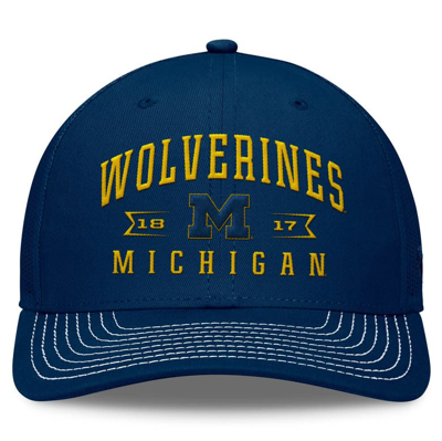 Shop Top Of The World Navy Michigan Wolverines Carson Trucker Adjustable Hat