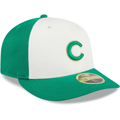 Shop New Era White/green Chicago Cubs 2024 St. Patrick's Day Low Profile 59fifty Fitted Hat