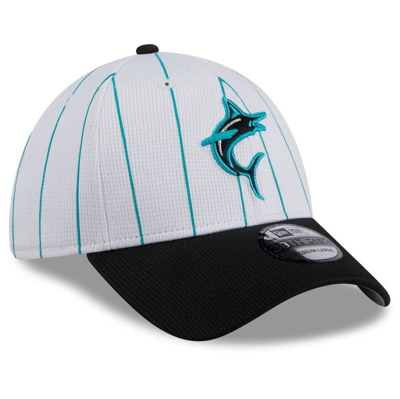 Shop New Era White Miami Marlins 2024 Batting Practice 39thirty Flex Hat