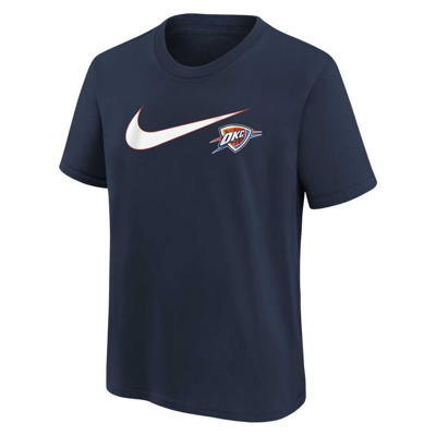 Shop Nike Youth  Navy Oklahoma City Thunder Swoosh T-shirt