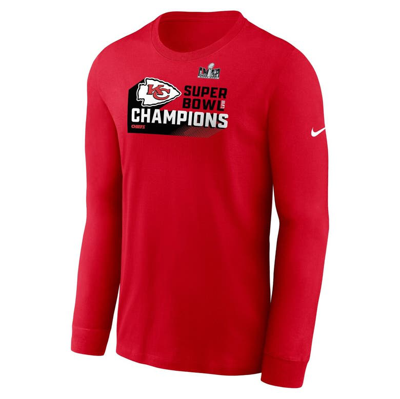 Shop Nike Red Kansas City Chiefs Super Bowl Lviii Champions Iconic Long Sleeve T-shirt