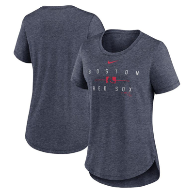 Shop Nike Heather Navy Boston Red Sox Knockout Team Stack Tri-blend T-shirt