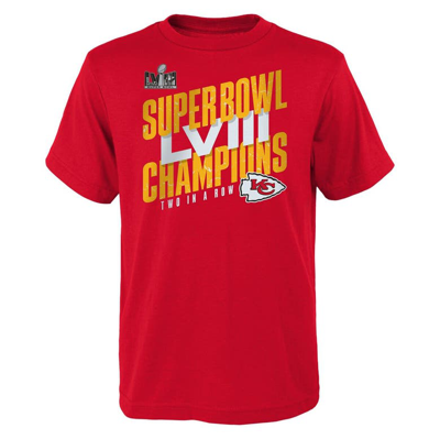 Shop Outerstuff Youth  Red Kansas City Chiefs Super Bowl Lviii Champions Iconic Victory T-shirt