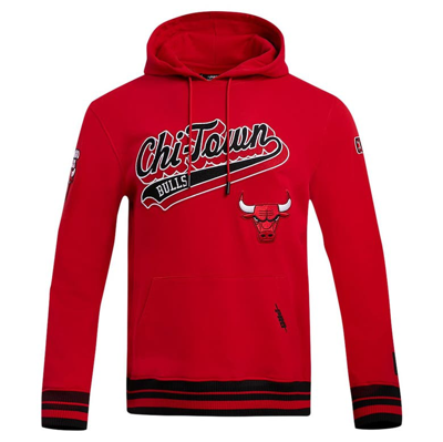 Shop Pro Standard Red Chicago Bulls Script Tail Pullover Hoodie