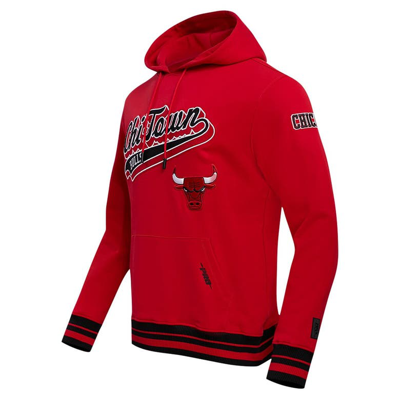 Shop Pro Standard Red Chicago Bulls Script Tail Pullover Hoodie